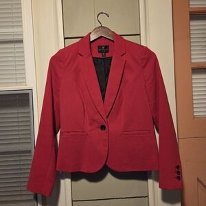 Worthington Red Work Blazer Small Petite SP Office Power Suit Spring Jacket 90s